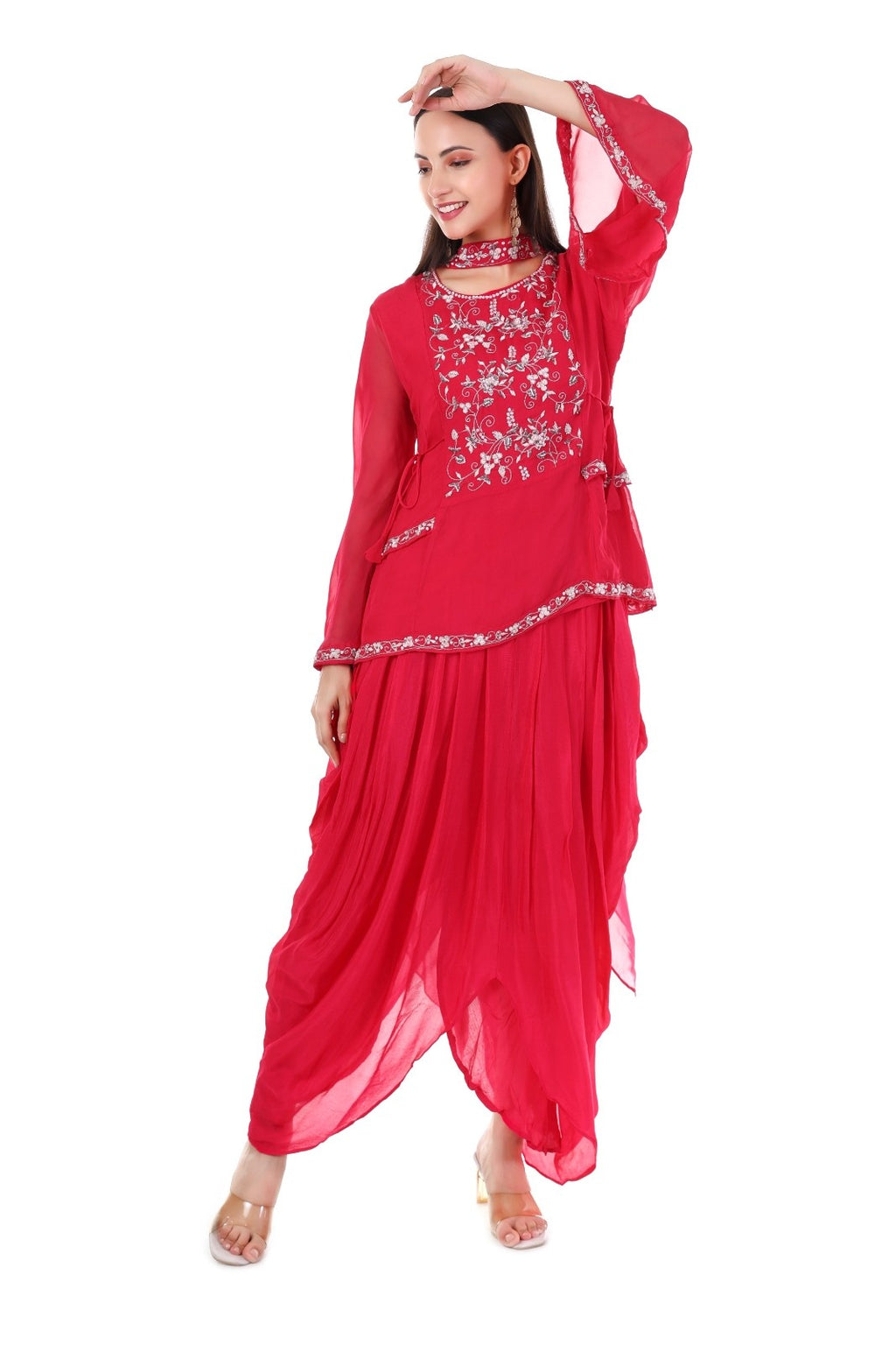 fuchsia pink Sharara Set