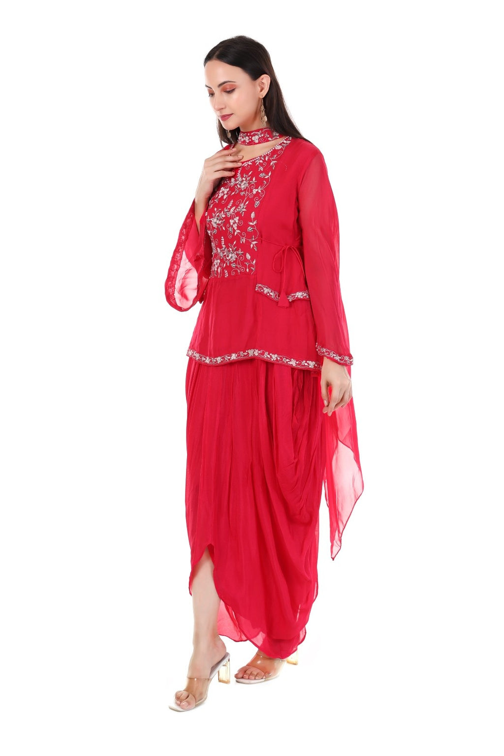 fuchsia pink Sharara Set