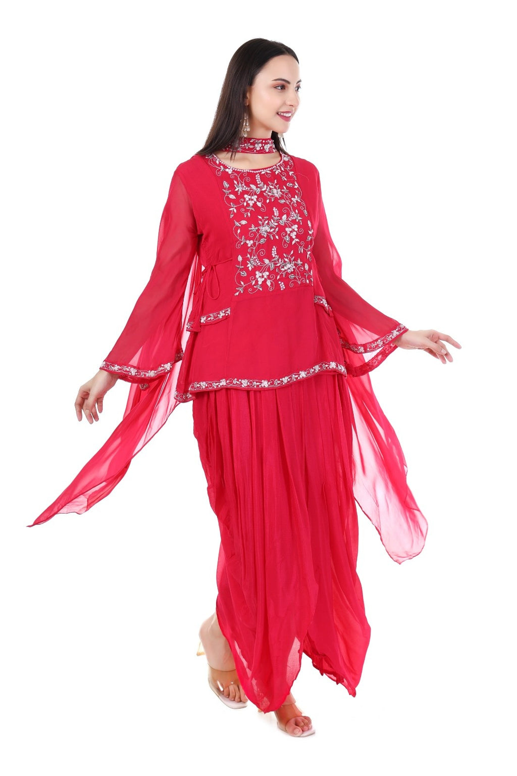 fuchsia pink Sharara Set