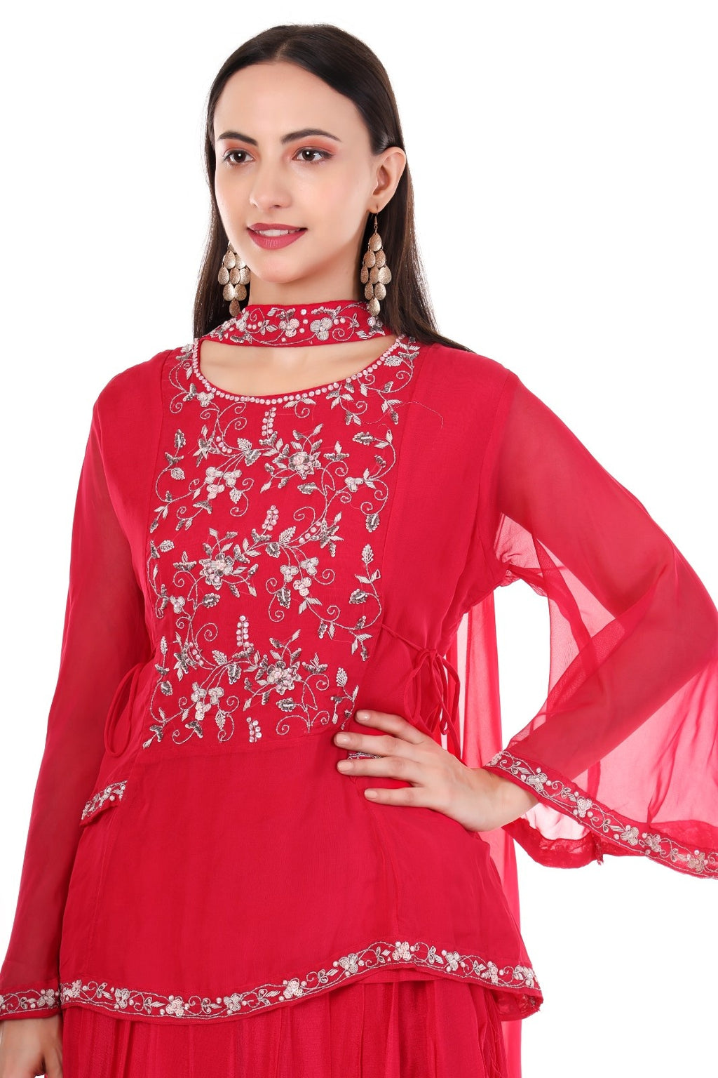 fuchsia pink Sharara Set