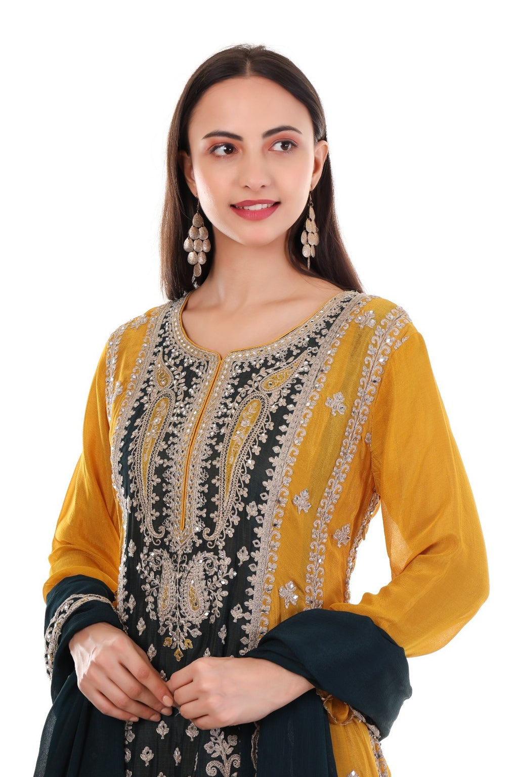 Yellow Heavy Embroidered Suit Set