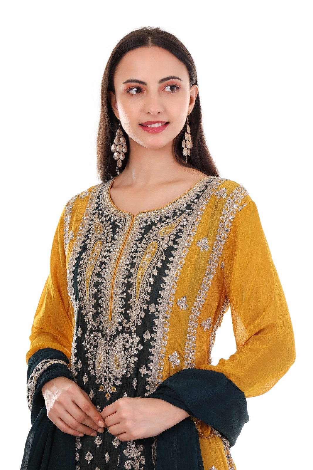 Yellow Heavy Embroidered Suit Set