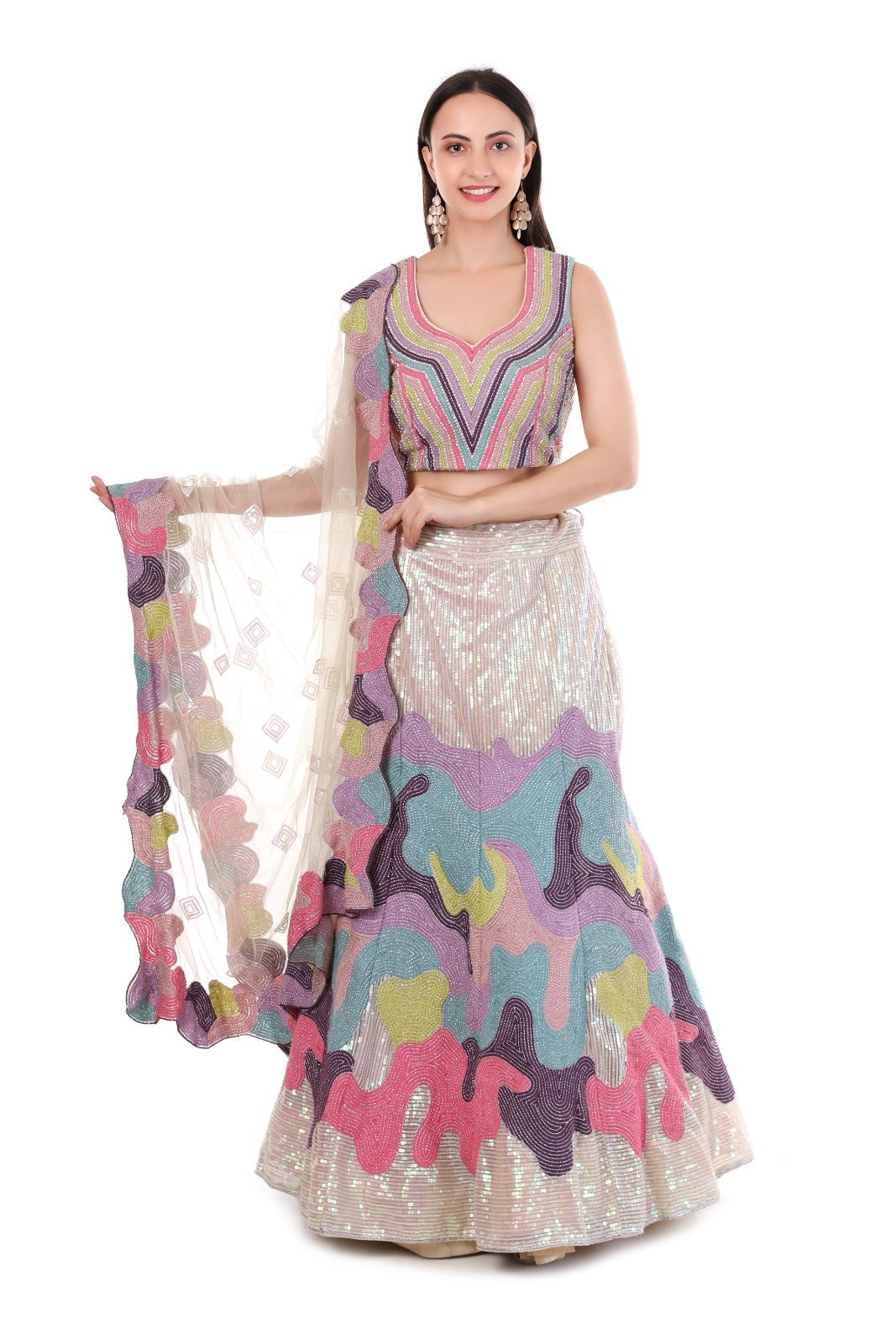 Multicolor Designer Lehenga Choli Set