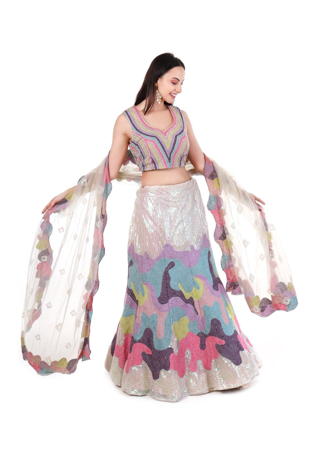 Multicolor Designer Lehenga Choli Set