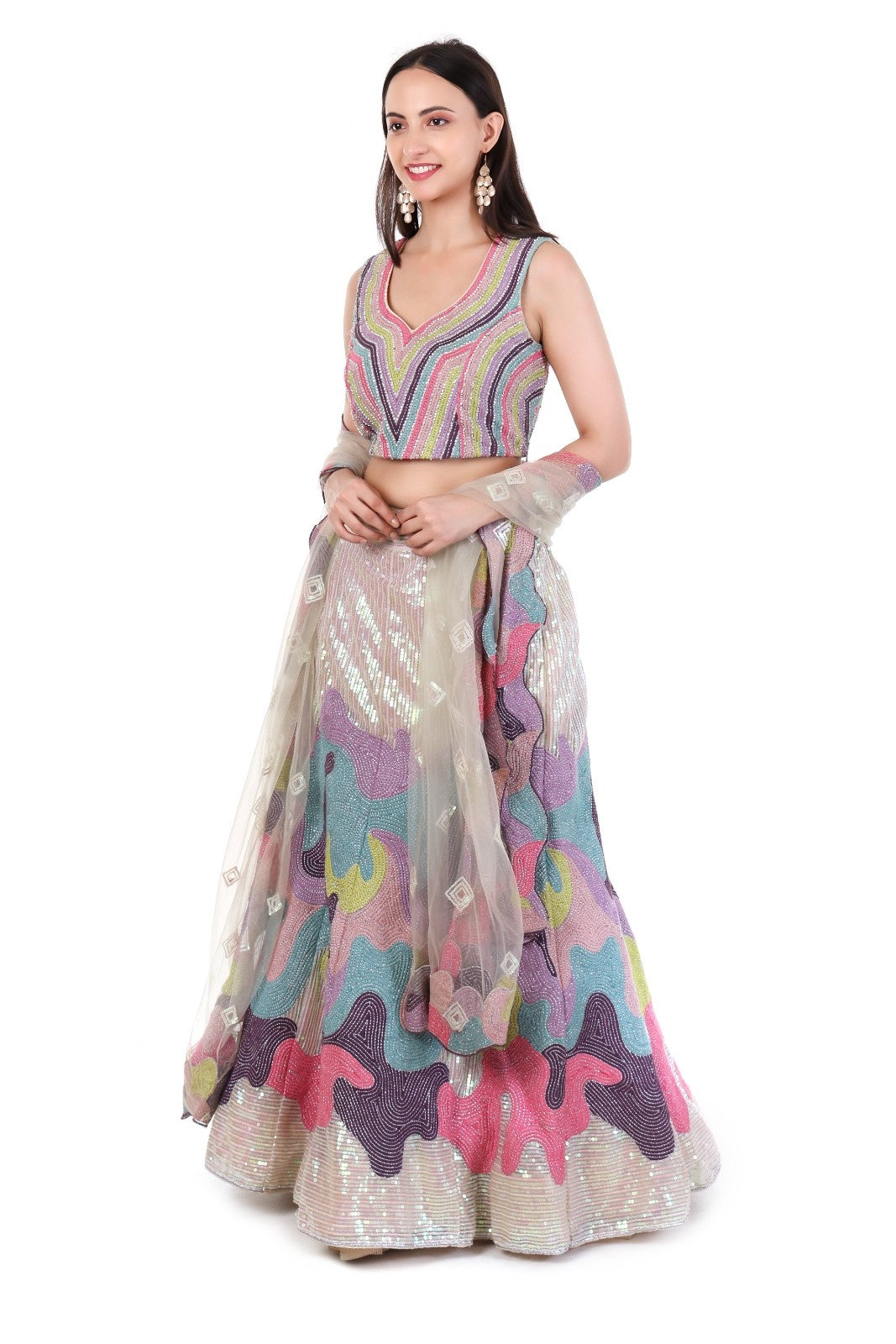 Multicolor Designer Lehenga Choli Set
