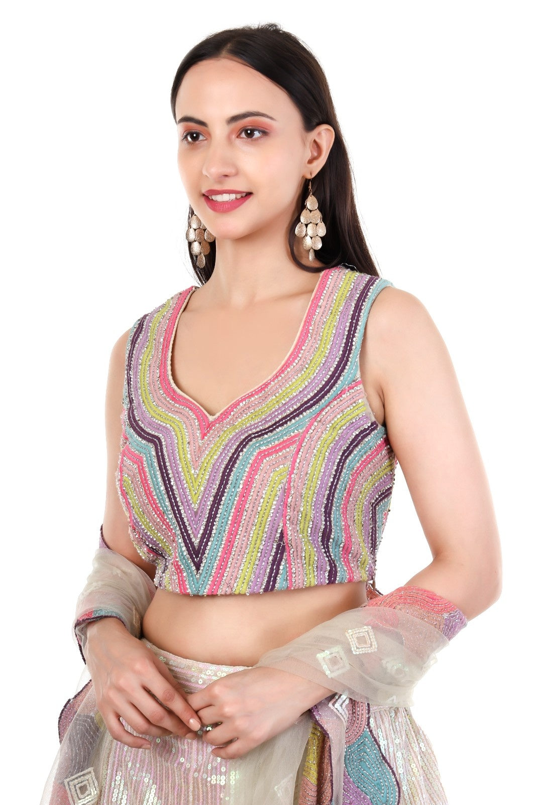 Multicolor Designer Lehenga Choli Set