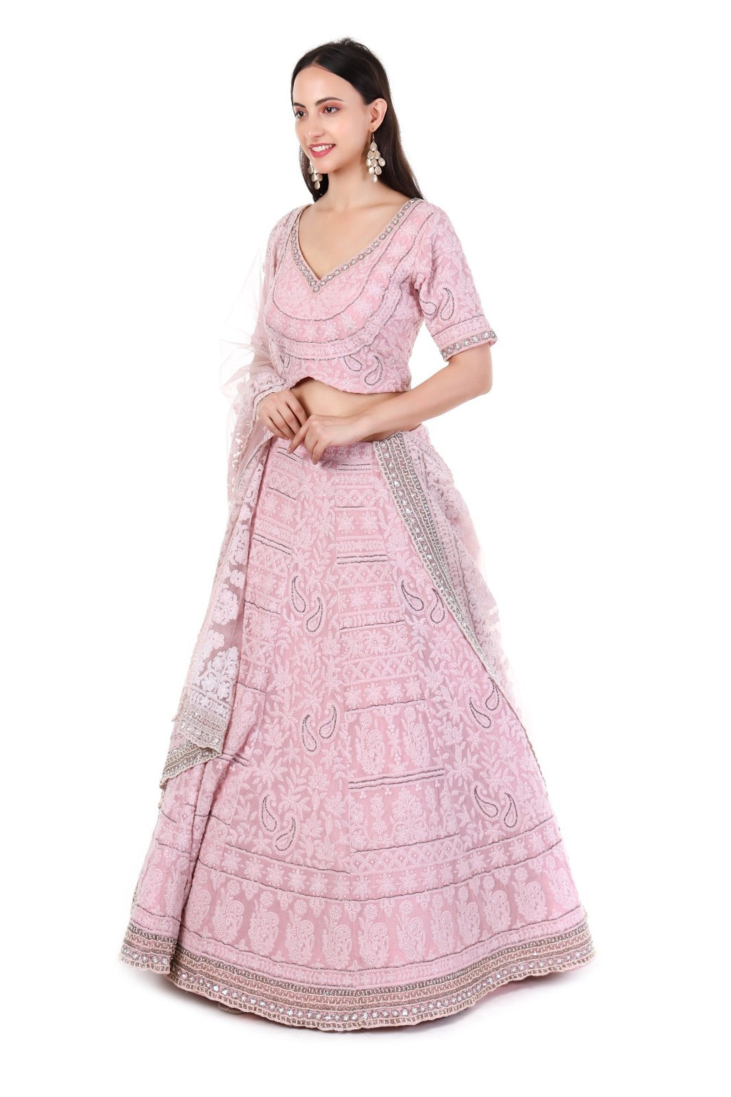 Pink Silk Lehenga Set