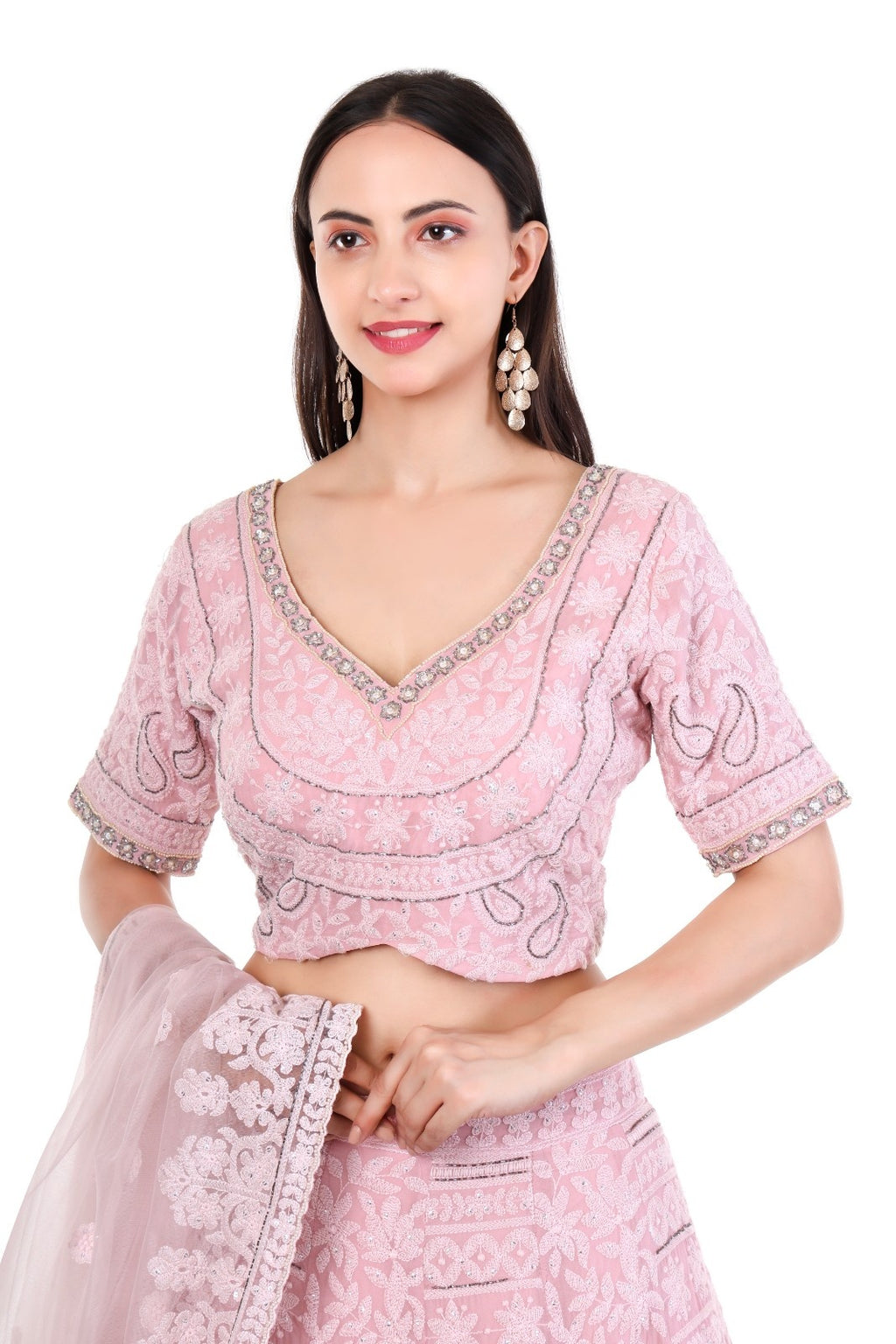 Pink Silk Lehenga Set