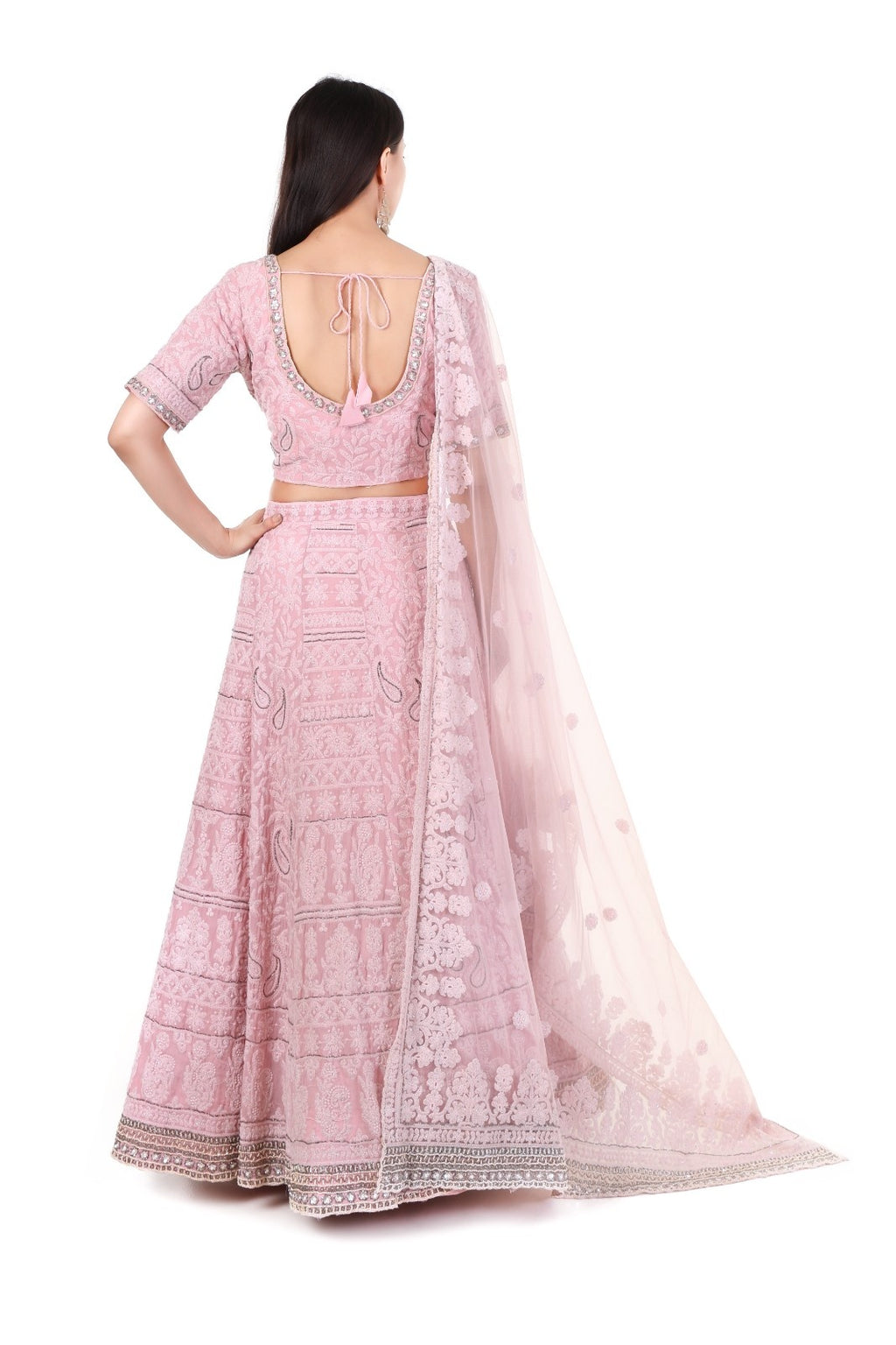 Pink Silk Lehenga Set