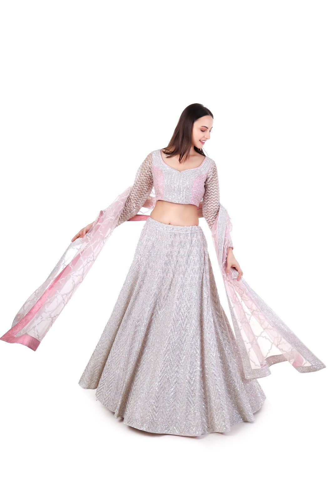 Baby Pink Swarovski Lehenga Set