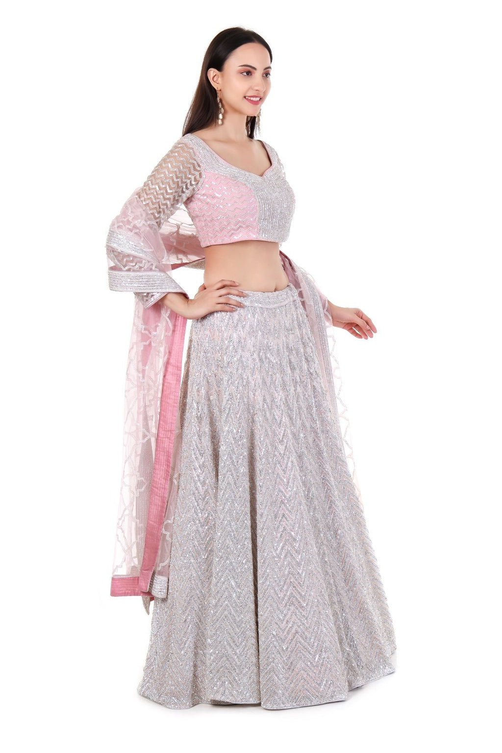 Baby Pink Swarovski Lehenga Set