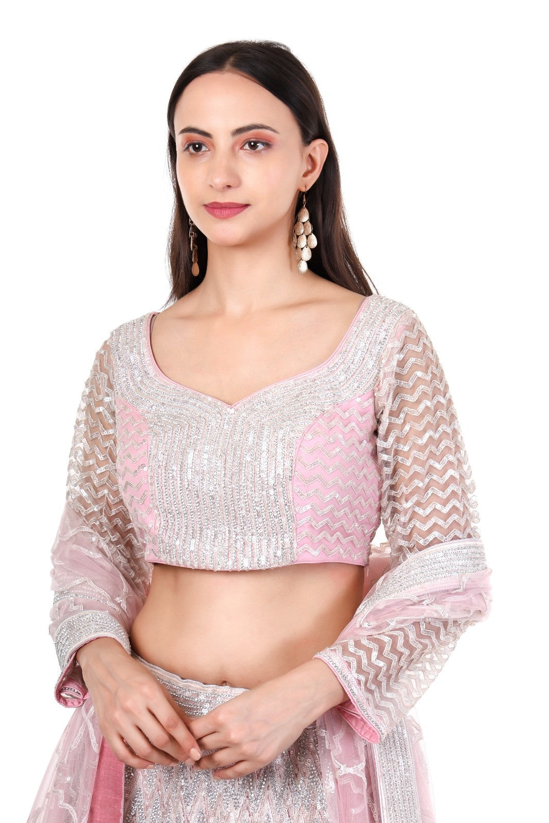 Baby Pink Swarovski Lehenga Set