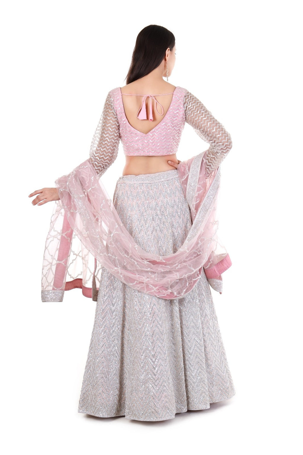 Baby Pink Swarovski Lehenga Set