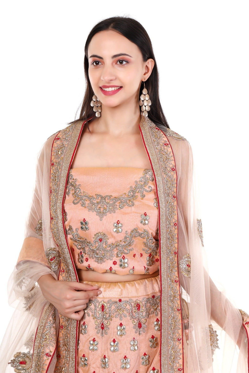 Peach Silk Lehenga set