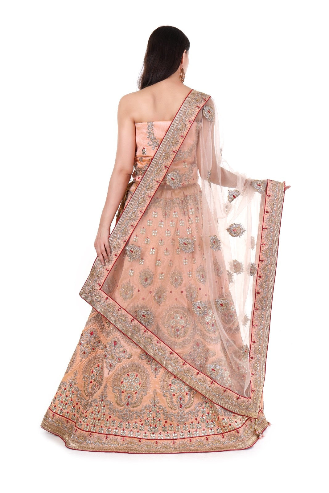 Peach Silk Lehenga set