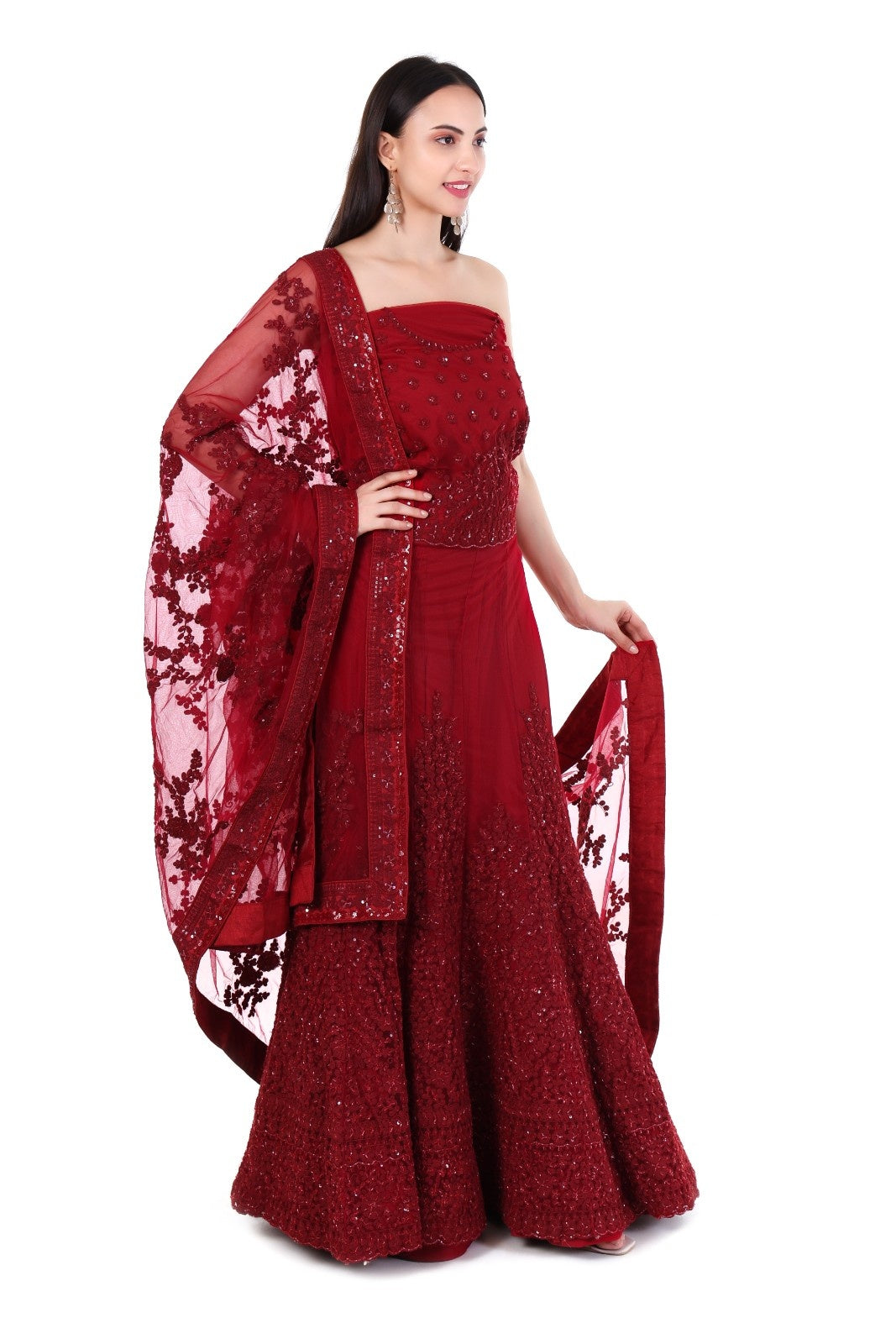 Maroon Lehenga Set