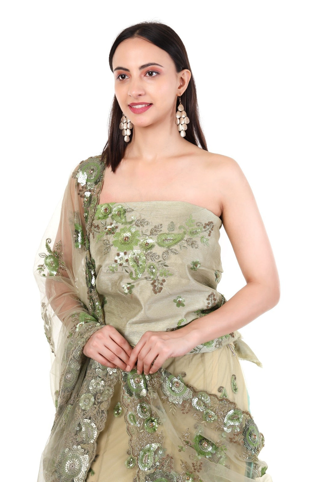Floral Green Lehenga Set