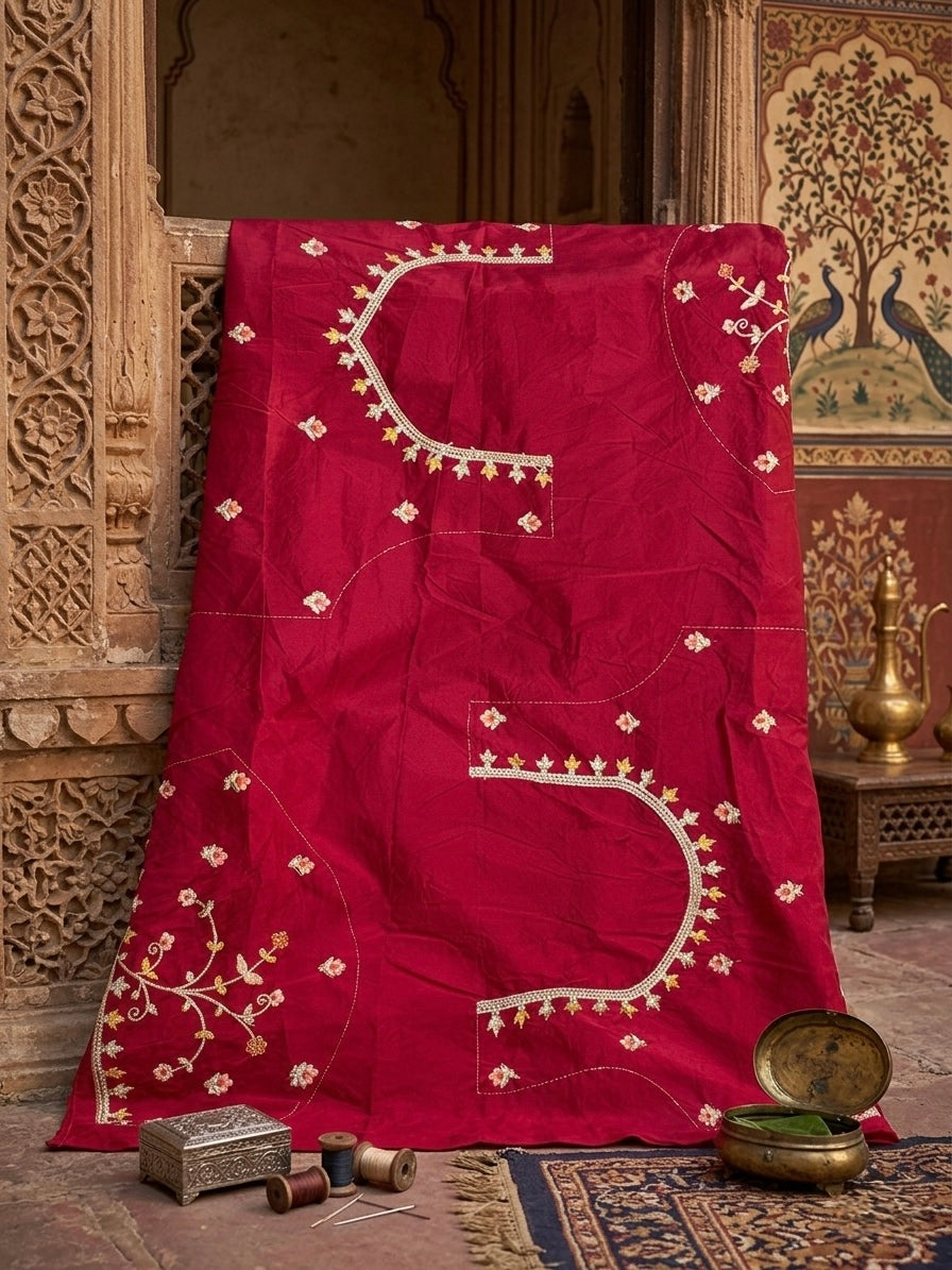 Navy Blue Designer Satin Saree