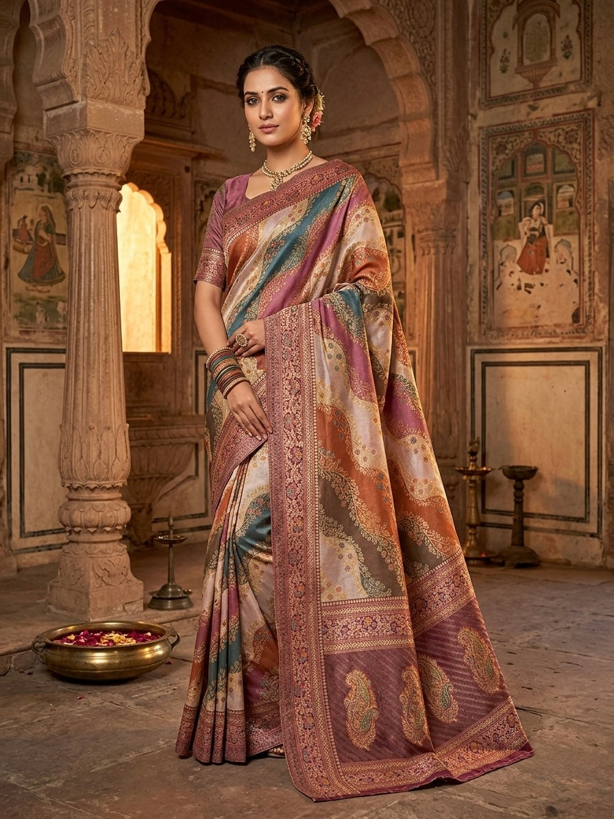 Multicolour Brocade Designer Saree