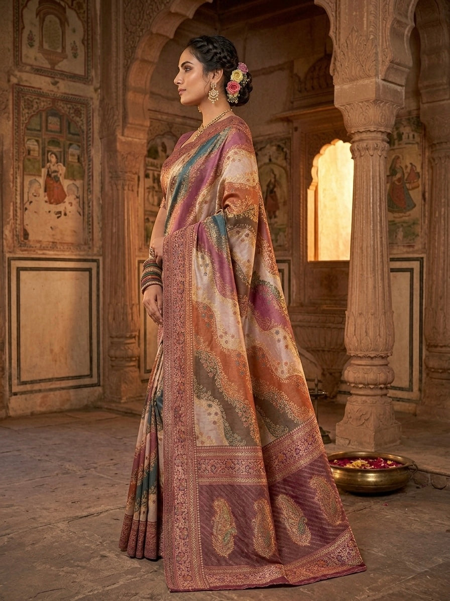 Multicolour Brocade Designer Saree