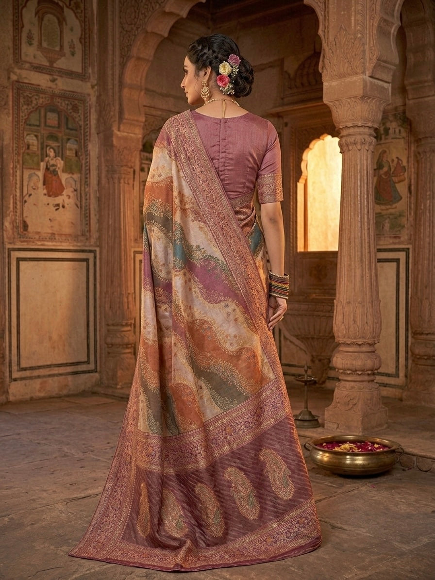 Multicolour Brocade Designer Saree