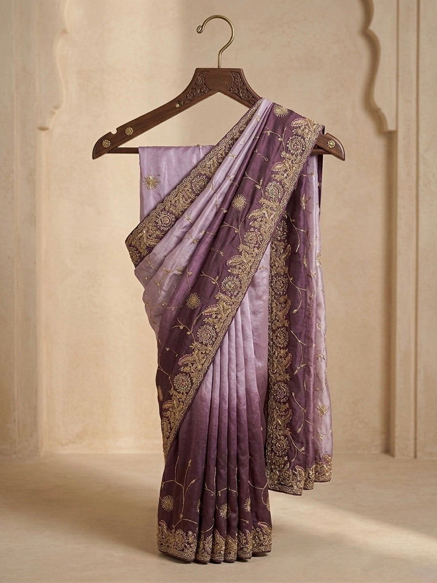 Lavender Tissue Designer Saree