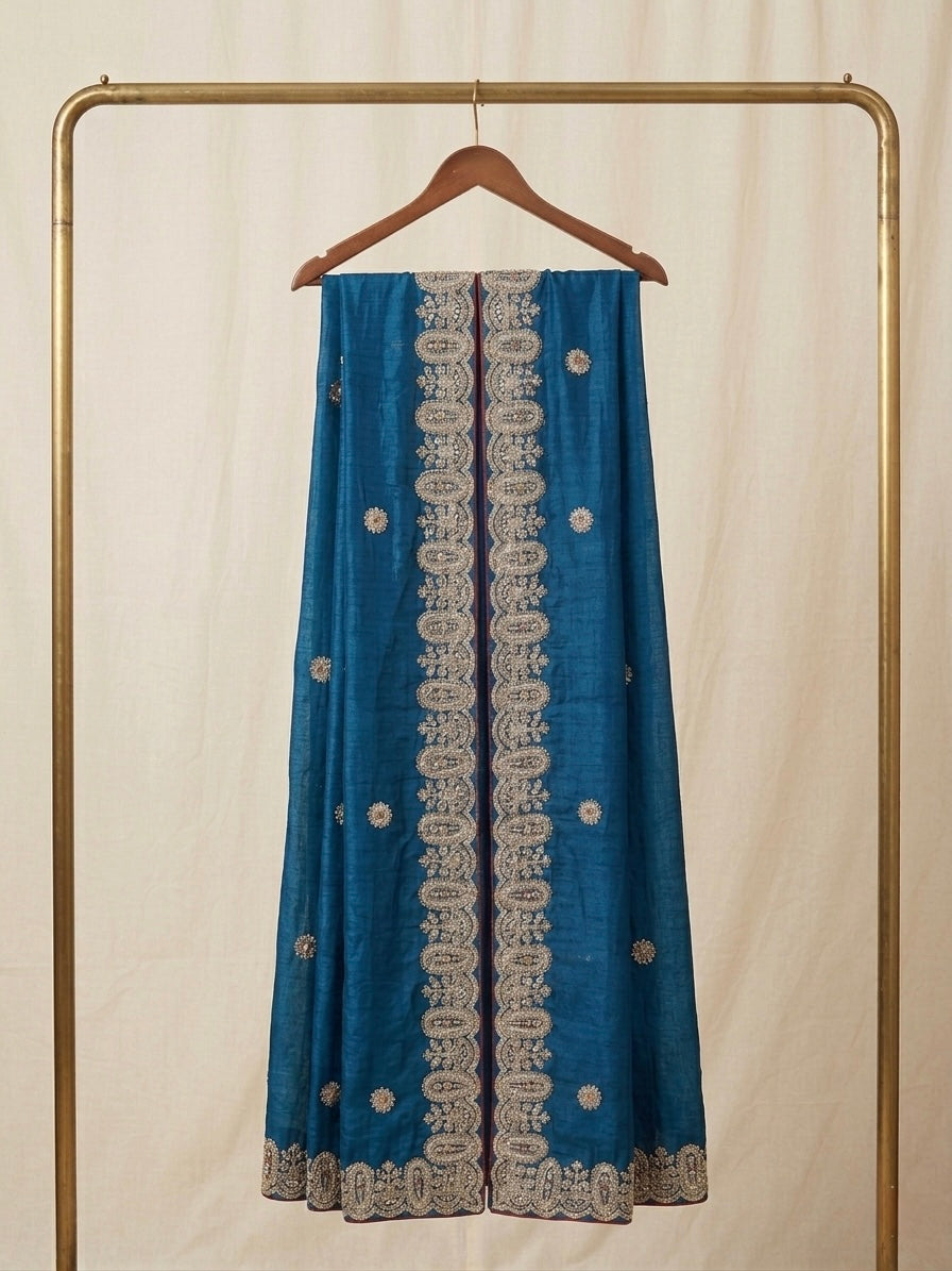 Blue Tissue Designer Saree