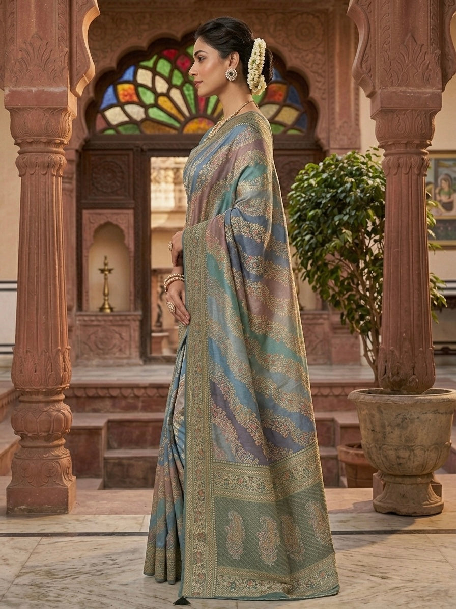 Woven Multicolor Brocade Saree