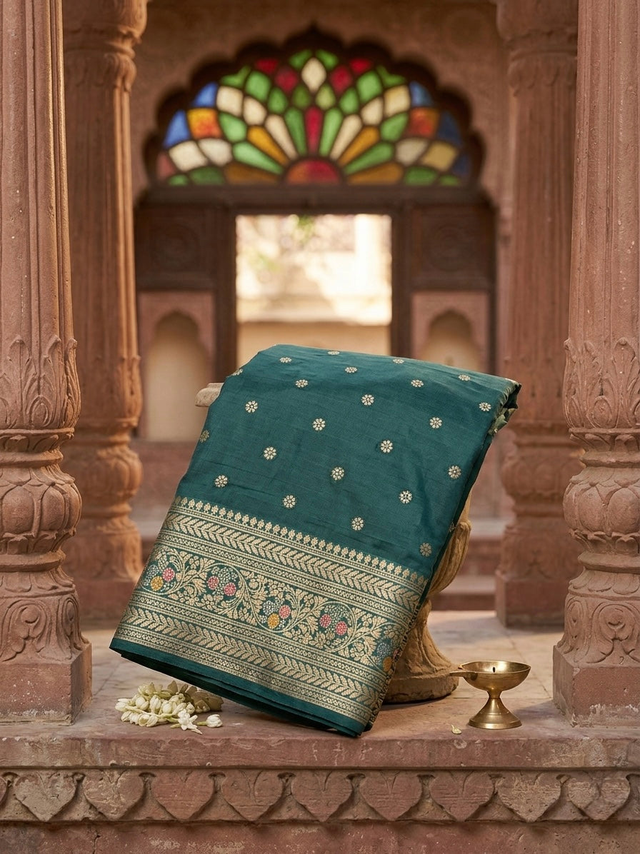 Woven Multicolor Brocade Saree