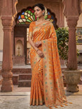 Woven Orange Art Silk Saree