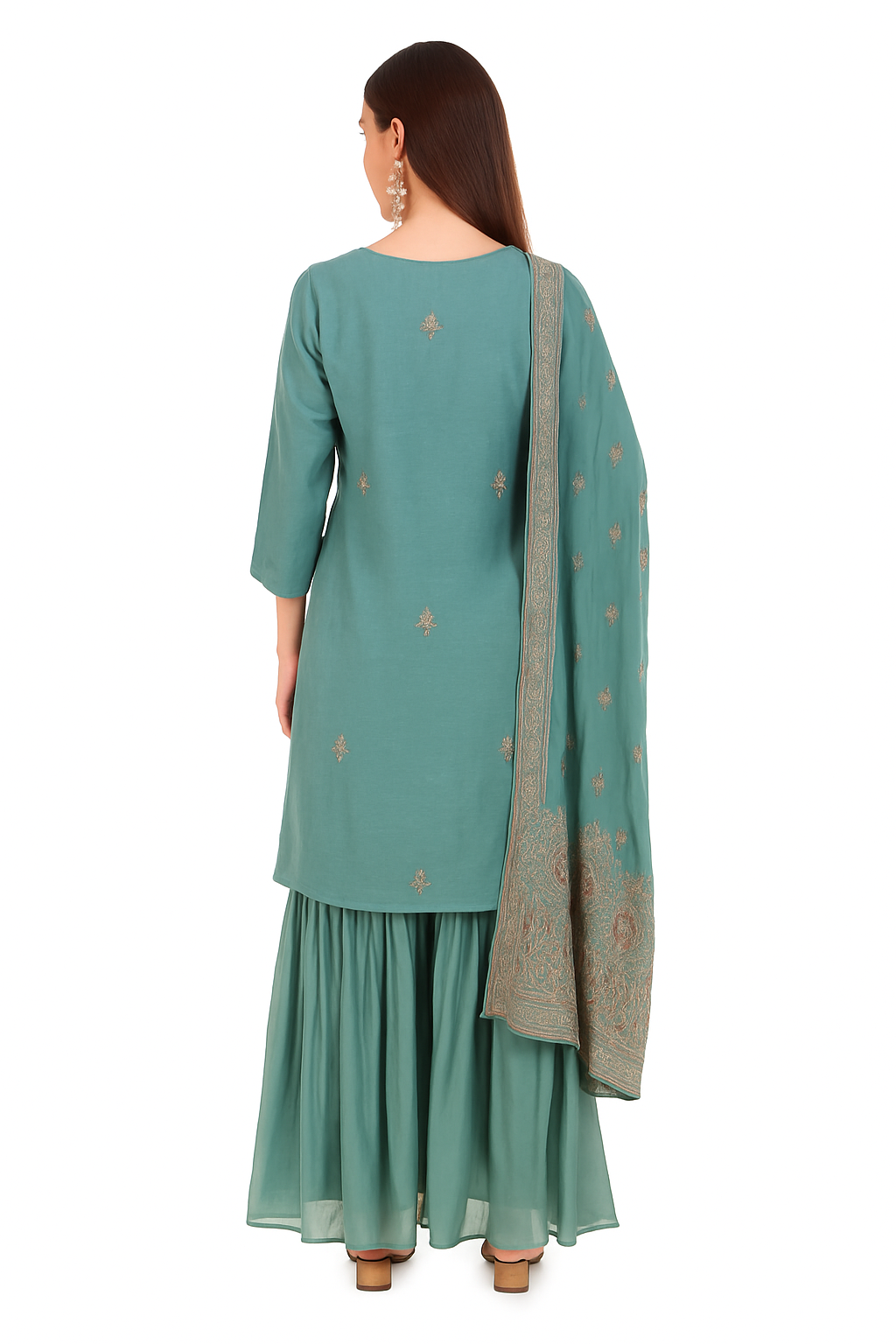 Teal Kurta Set with Dupatta