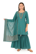 Teal Kurta Set with Dupatta