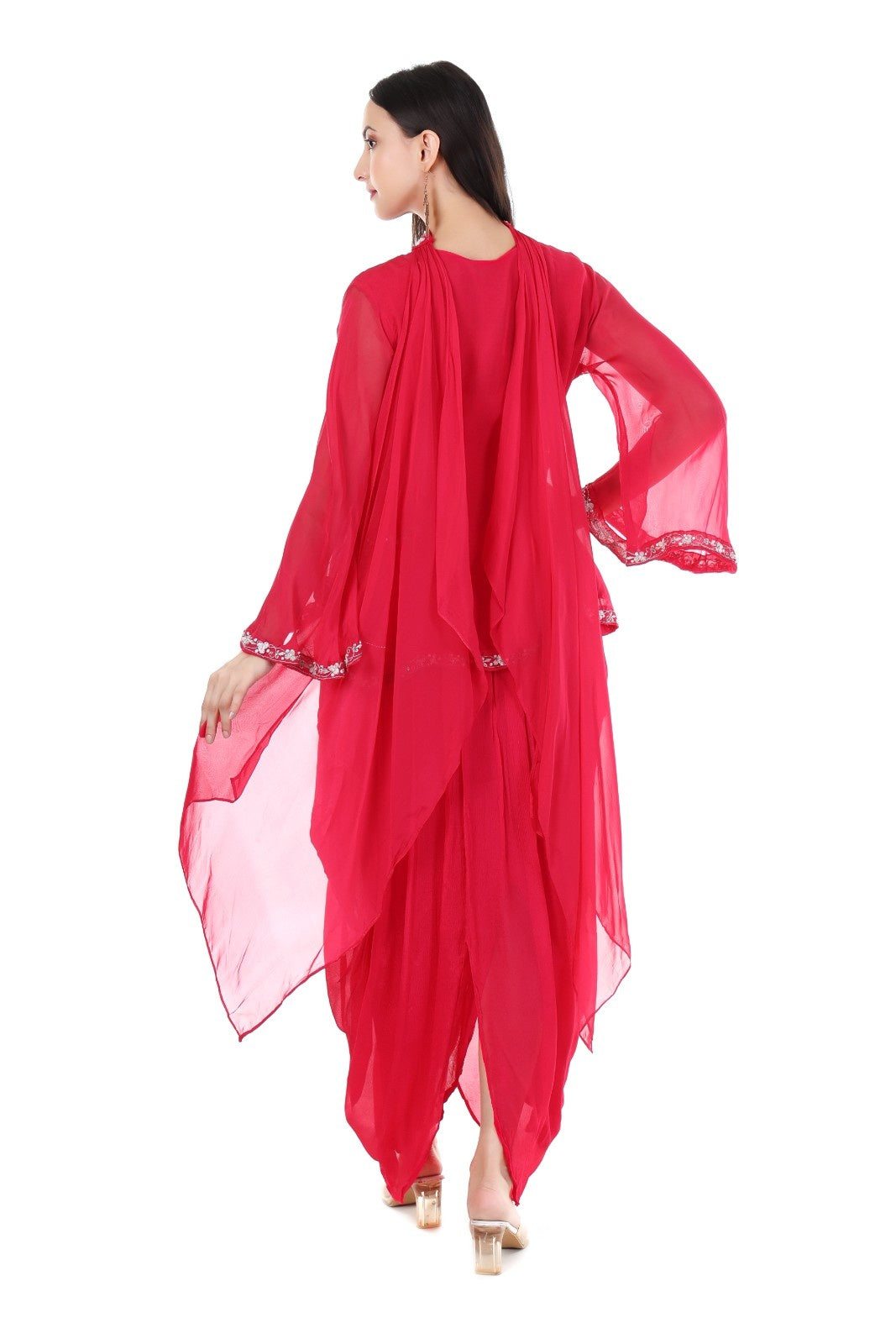 fuchsia pink Sharara Set