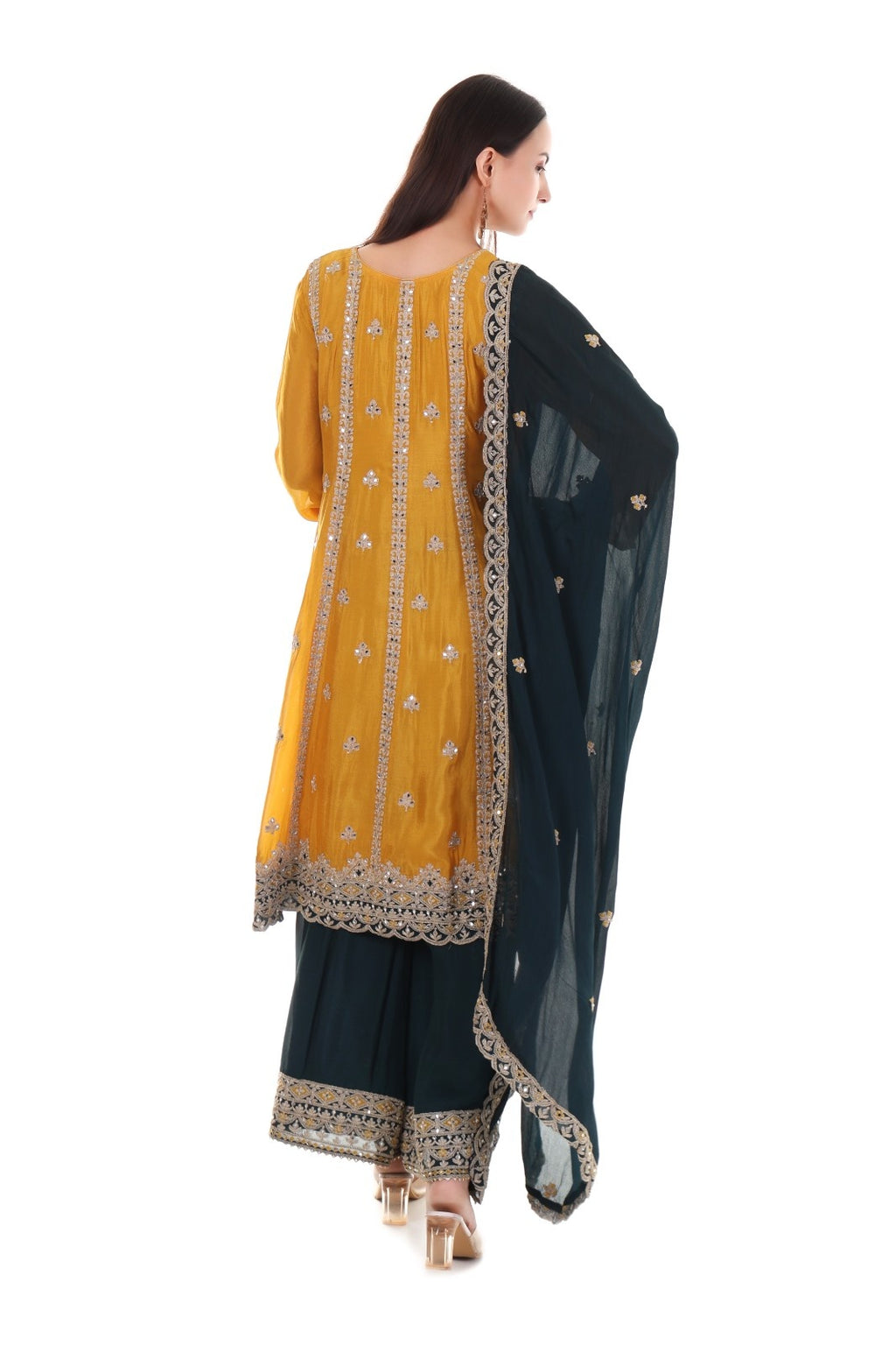 Yellow Heavy Embroidered Suit Set