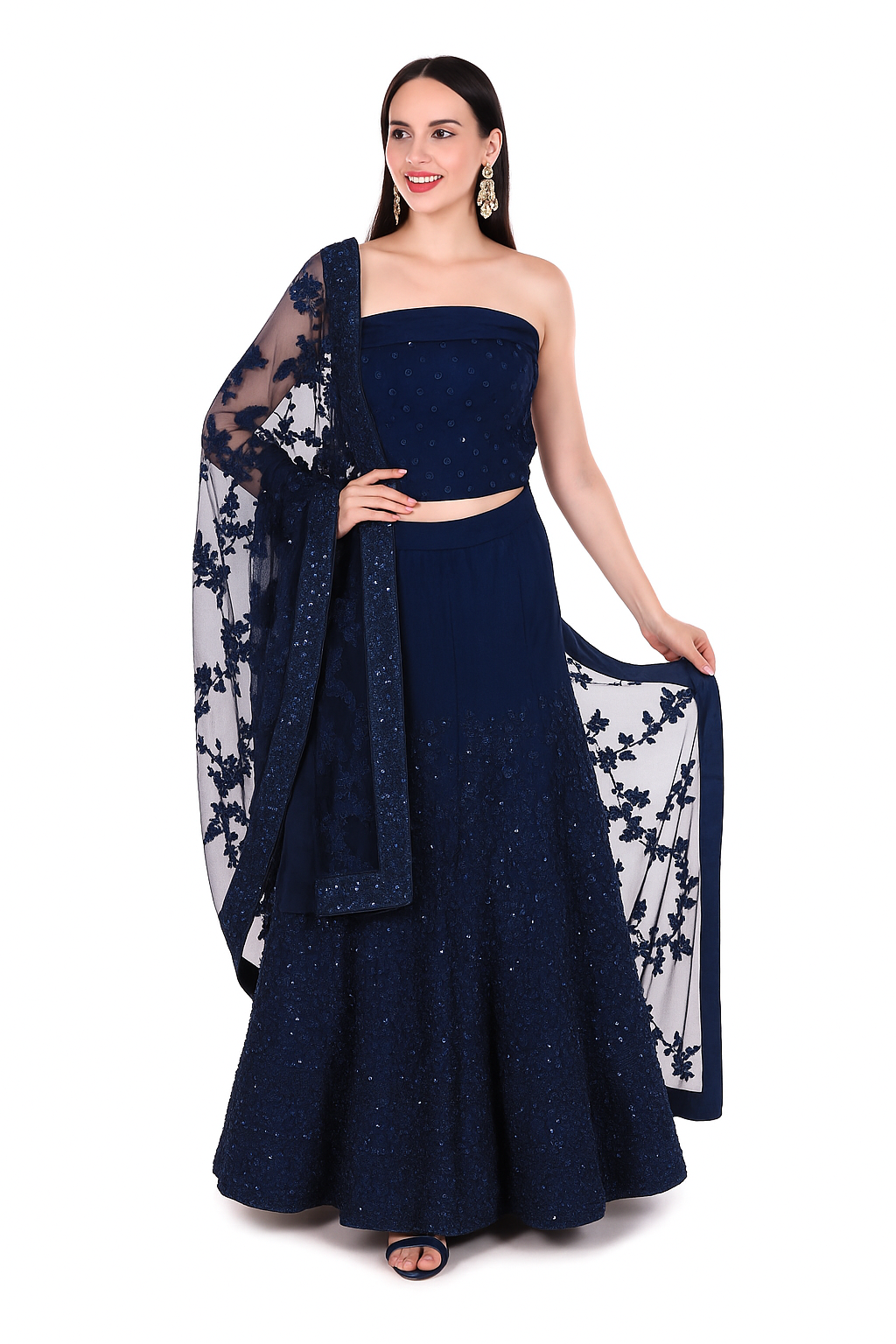 Navy Lehenga Set