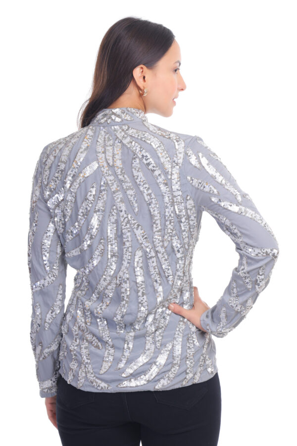 Silver Embellished Statement Top - Image 5