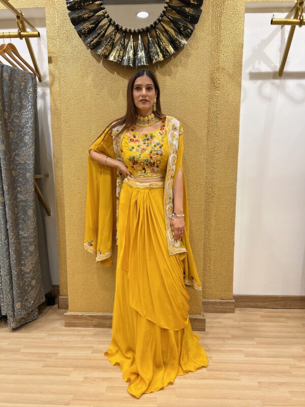 Sunshine Yellow Cape Dress - Image 4