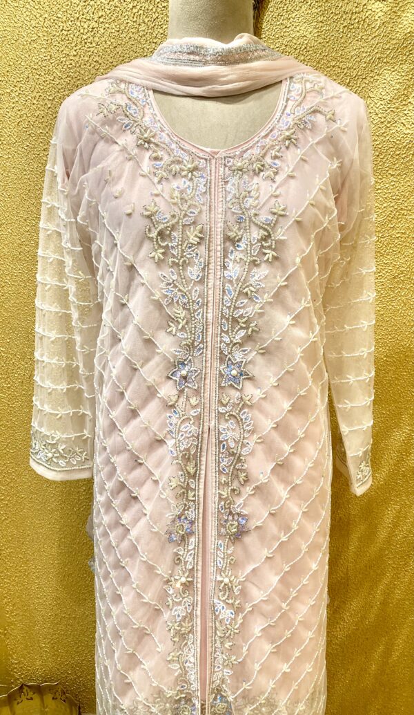 Blush Pink Embroidered Suit Set - Image 2