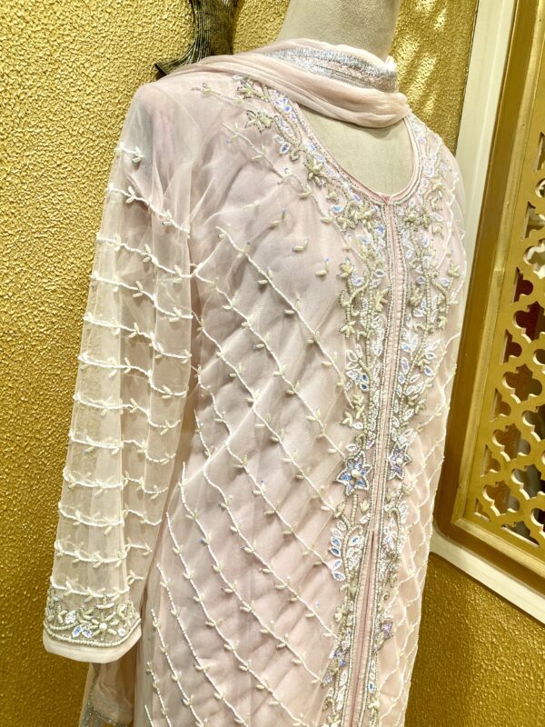 Blush Pink Embroidered Suit Set - Image 4