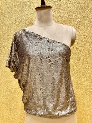 Brown One Shoulder Top