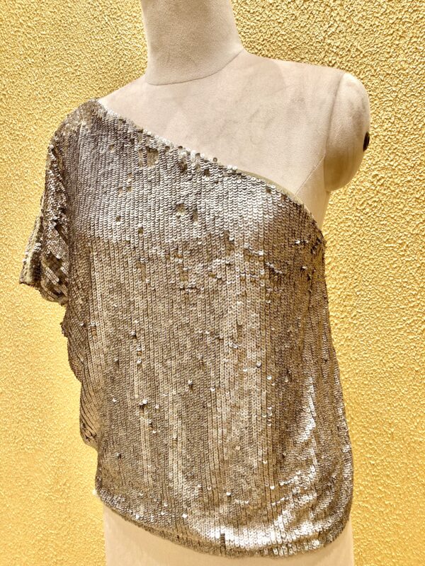 stunning brown one shoulder top - Image 2