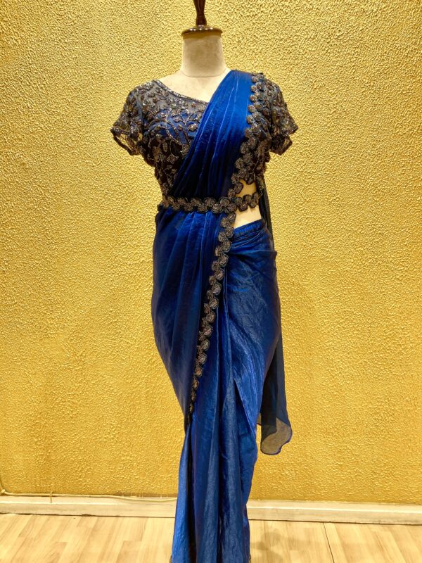 Stunning Satin Ready to Wear Saree - Image 5