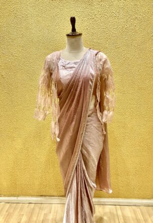 ready to wear pink saree