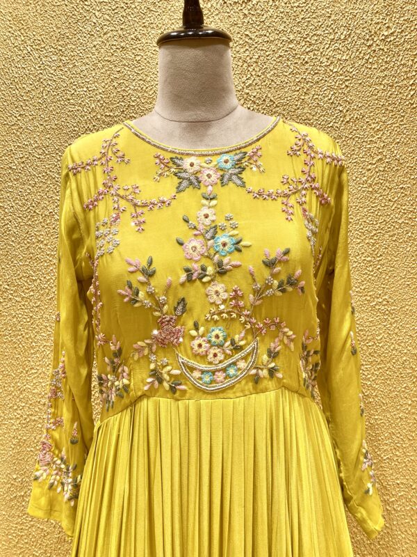 Yellow Embroidered Dress - Image 2