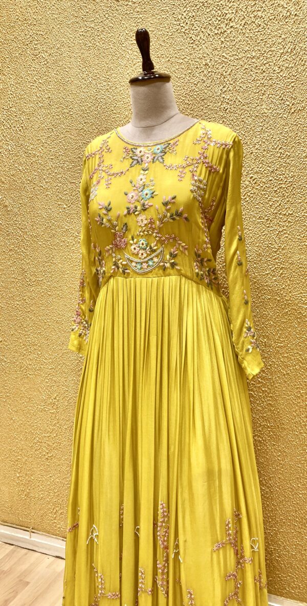 Yellow Embroidered Dress - Image 3