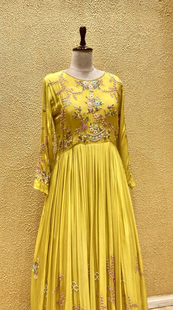 Yellow Embroidered Dress - Image 4