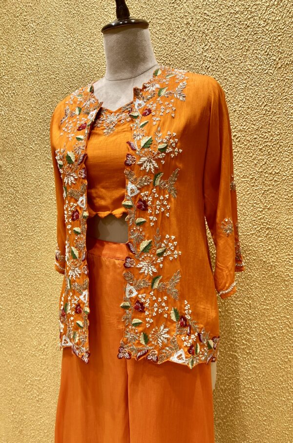 Vibrant Orange Three Piece Set Women - Image 3