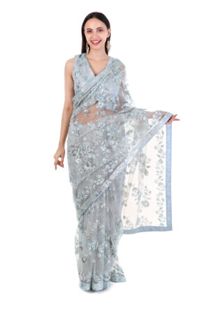 saree with readymade blouse