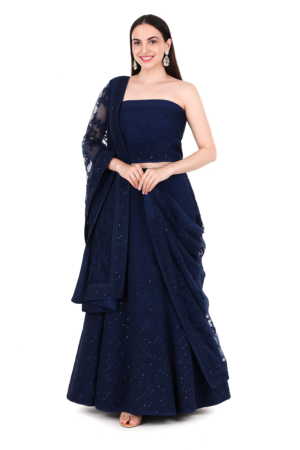 Navy Blue Lehenga for Wedding